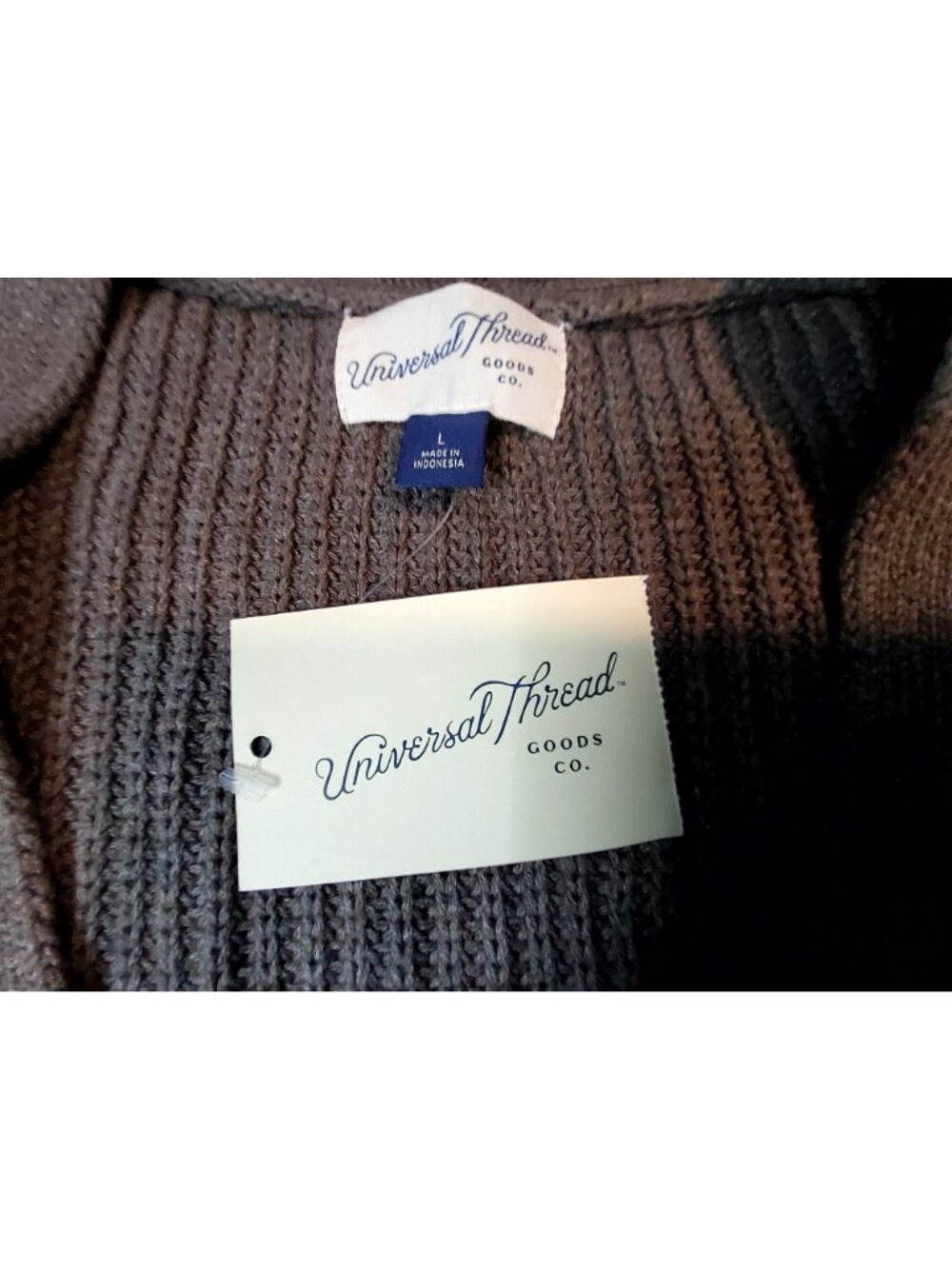 Universal Thread Womens Brown Ribbed Knit Button-Up Sweater Vest Size L - Picture 6 of 9